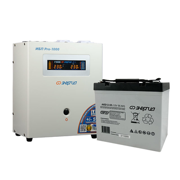 Комплект ИБП Инвертор Энергия ИБП Pro 1000 + Аккумулятор 55 АЧ - ИБП и АКБ - ИБП для котлов - Магазин электрооборудования Проф-Электрик